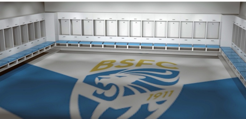 Arredamento spogliatoio squadra calcio Brescia